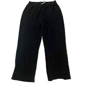 Chicos Travelers Pants Size 2 Short Pull On Pant Slinky  Large Black Knit